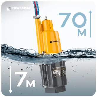 POMPA MEMBRANOWA ZANURZENIOWA GÓRNOSSĄCA DO WODY STUDNI 1080 l/h GŁĘBINOWA PM-PDW-280T - 10