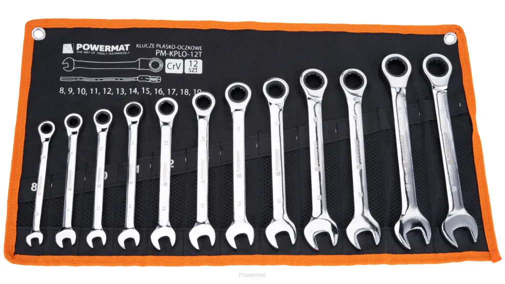 Klucze płasko-oczkowe z grzechotką PM-KPLO-12T