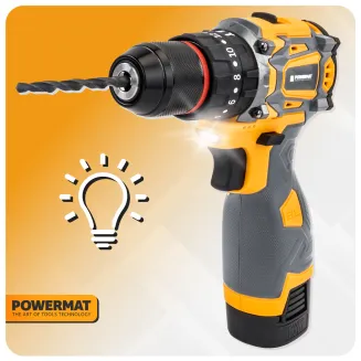 WIERTARKO WKRĘTARKA AKUMULATOROWA BEZSZCZOTKOWA UDAR 16.8V LED 2xAKU + BITY PM-WA-16.8V-1.5M - 11