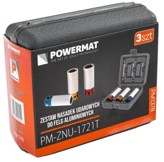 ZESTAW NASADEK UDAROWYCH DO FELG ALUMINIOWYCH 17/19/21 MM KOLOROWE 3 SZT PM-ZNU-1721T - 21