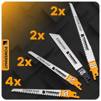 ZESTAW BRZESZCZOTÓW DO PIŁY SZABLASTEJ NOŻE DO LISICY METAL DREWNO 10 SZTUK PM-ZBDP-10T - 5