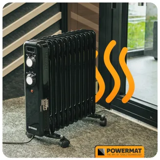 GRZEJNIK OLEJOWY ELEKTRYCZNY 2500W 11 ŻEBER KALORYFER MOCNY TERMOSTAT KÓŁKA PM-GOL-3000D - 14