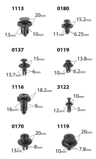 SPINKI KOŁKI KLIPSY SAMOCHODOWE DO TAPICERKI AUTA 635 EL -  ŚCIĄGACZE WYJMAK RTKST0100