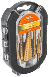 WIERTŁA STOPNIOWE FREZUJĄCE 4-32MM DO METALU HSS DREWNA PLASTIKU 3-8MM 6 EL PM-ZWSF-6T - 12