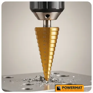 WIERTŁA STOPNIOWE FREZUJĄCE 4-32MM DO METALU HSS DREWNA PLASTIKU 3-8MM 6 EL PM-ZWSF-6T - 9