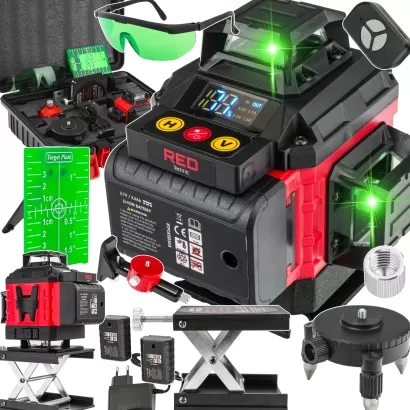 POZIOMICA LASEROWA LASER KRZYŻOWY 4D 360 ZIELONY RTPLK0036