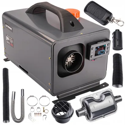NAGRZEWNICA OLEJOWA SPALINOWA OGRZEWANIE POSTOJOWE 8KW 12V DC ZESTAW PM-AG-8M2