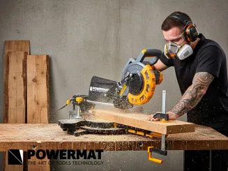 PIŁA UKOŚNA Z POSUWEM PILARKA UKOŚNICA DO DREWNA 210MM Z LASEREM PM-UK-2000T - 2