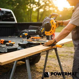 PIŁA UKOŚNA Z POSUWEM PILARKA UKOŚNICA DO DREWNA 210MM Z LASEREM PM-UK-2000T - 4