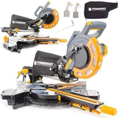 PIŁA UKOŚNA Z POSUWEM PILARKA UKOŚNICA DO DREWNA 210MM Z LASEREM PM-UK-2000T