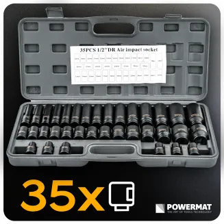 NASADKI UDAROWE HEX 1/2 CR-V 35SZT 38MM 78MM DO KLUCZA UDAR WALIZKA ZESTAW PM-ZNU-832T - 12