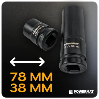 NASADKI UDAROWE HEX 1/2 CR-V 35SZT 38MM 78MM DO KLUCZA UDAR WALIZKA ZESTAW PM-ZNU-832T - 13