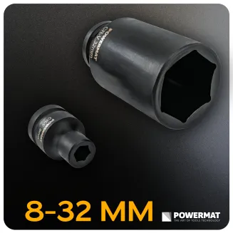 NASADKI UDAROWE HEX 1/2 CR-V 35SZT 38MM 78MM DO KLUCZA UDAR WALIZKA ZESTAW PM-ZNU-832T - 19