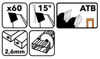Tarcza widiowa do drewna 210x30 60z TDD-210x30x60Z - 2
