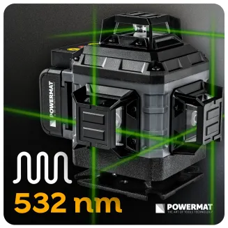 POZIOMICA LASER KRZYŻOWY ZIELONY SAMOPOZIOMUJĄCA 4D 360° 16 LINII PM-PLK-4DM2 - 10