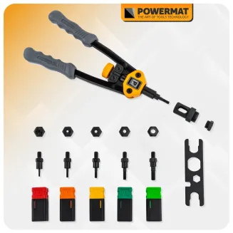 NITOWNICA RĘCZNA DŹWIGNIOWA NOŻYCOWA DO NITONAKRĘTEK ZESTAW TRZPIENI M3-M8 300mm / M3-M8 PM-NIR-300T - 18