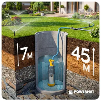 AUTOMATYCZNA POMPA DO WODY DESZCZOWEJ STUDNI ZATAPIALNA OGRODOWA 6000 L/H PM-APDW-1100J - 10