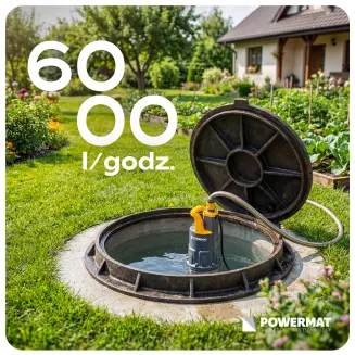 AUTOMATYCZNA POMPA DO WODY DESZCZOWEJ STUDNI ZATAPIALNA OGRODOWA 6000 L/H PM-APDW-1100J - 12