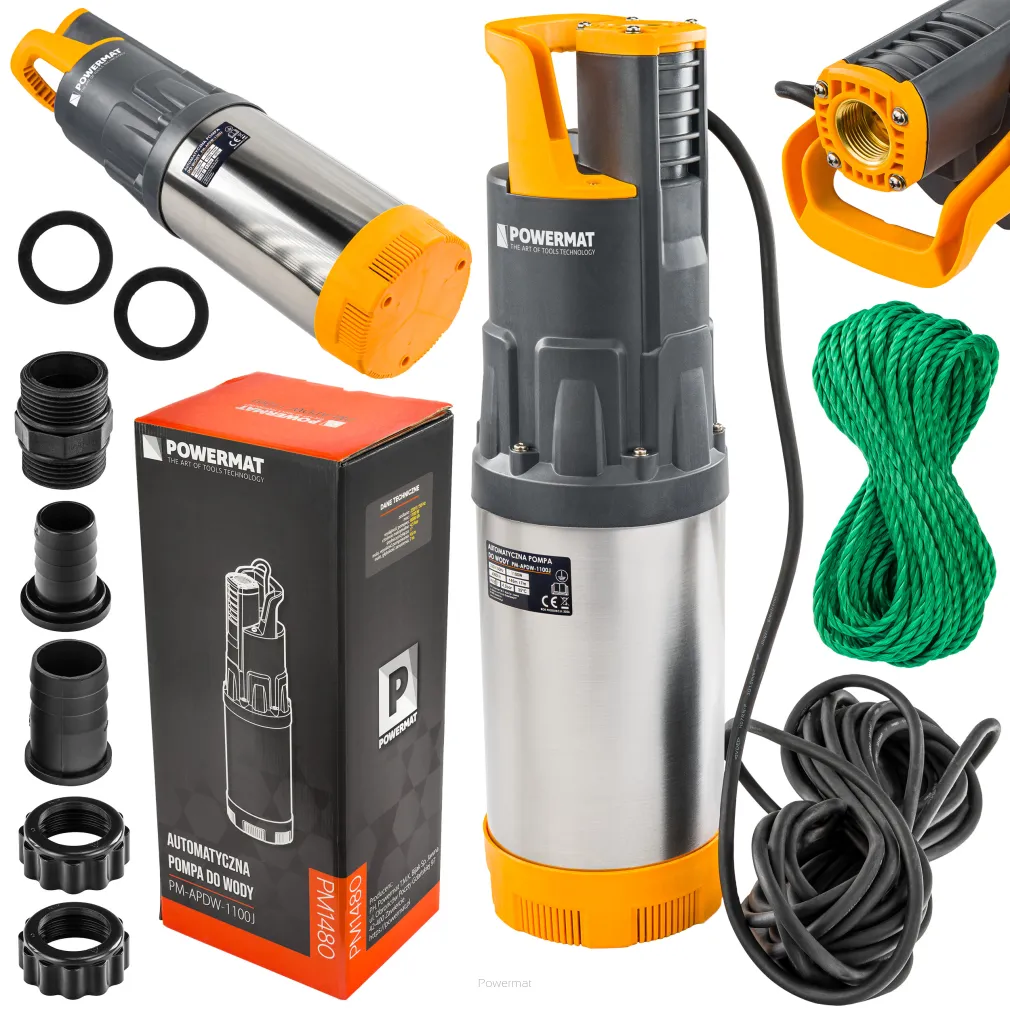 AUTOMATYCZNA POMPA DO WODY DESZCZOWEJ STUDNI ZATAPIALNA OGRODOWA 6000 L/H PM-APDW-1100J