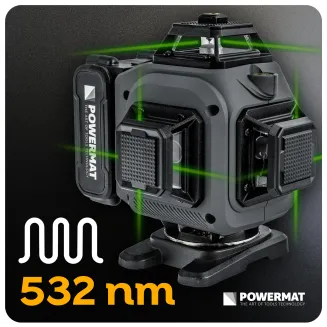 POZIOMICA LASER KRZYŻOWY ZIELONY SAMOPOZIOMUJĄCA 4D 360° 16 LINII PM-PLK-4DM3 - 18