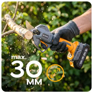 SEKATOR AKUMULATOROWY NOŻYCE ELEKTRYCZNE OGRODOWE 21V MOCNE DO GAŁĘZI 2xAKU 30mm PM-SA-21V-2AM - 3