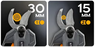 SEKATOR AKUMULATOROWY NOŻYCE ELEKTRYCZNE OGRODOWE 21V MOCNE DO GAŁĘZI 2xAKU 30mm PM-SA-21V-2AM - 12