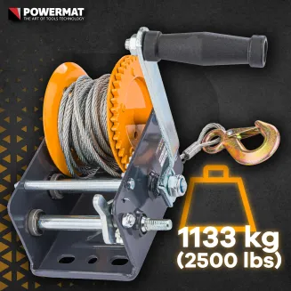 Linowa WCIĄGARKA WYCIĄGARKA Korbowa Ręczna 1133kg 10m Na Korbę 2500lbs PM-WRC-1133T - 9