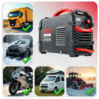 PROSTOWNIK INWERTOROWY AKUMULATOROWY Z ROZRUCHEM 600A 12/24V ŁADOWARKA 90A RTPI0169 - 12