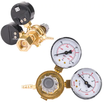 REDUKTOR CIŚNIENIOWY 2 ZAWORY CO2 ARGON 230 BAR CIŚNIENIA 0,5 - 10 DO BUTLI