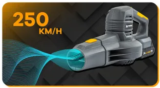 DMUCHAWA AKUMULATOROWA DO LIŚCI ŚNIEGU OSUSZANIA OGRODOWA 21V 2x2AH 250KM/H PM-ADDL-20C - 18