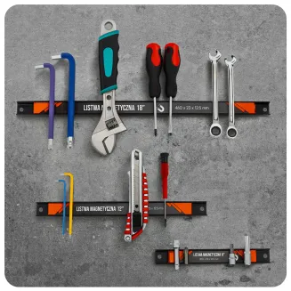 3x LISTWA MAGNETYCZNA ZESTAW MAGNES NA NARZĘDZIA AKCESORIA PRZYBORY UCHWYT PM-LM-3T - 9