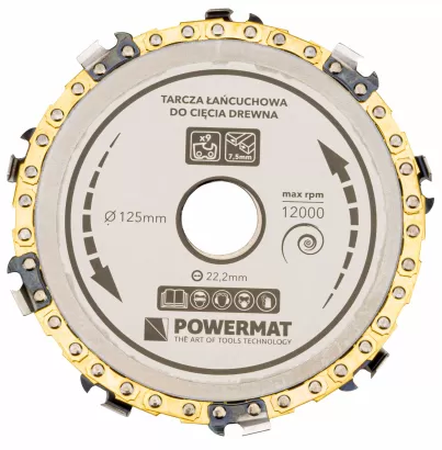 Tarcza łańcuchowa do drewna 125mm x 22,2mm 9 zębów