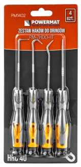 ZESTAW HACZYKÓW Z RĘKOJEŚCIĄ 4el. HAKÓW SKROBAKÓW DO ORINGÓW USZCZELEK HAK PM-ZHDO-4T - 13