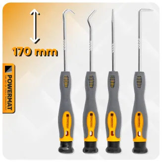 ZESTAW HACZYKÓW Z RĘKOJEŚCIĄ 4el. HAKÓW SKROBAKÓW DO ORINGÓW USZCZELEK HAK PM-ZHDO-4T - 11