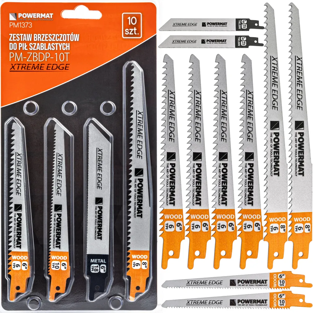 ZESTAW BRZESZCZOTÓW DO PIŁY SZABLASTEJ NOŻE DO LISICY METAL DREWNO 28 SZTUK PM-ZBDP-28T
