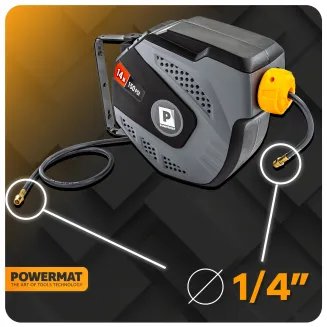 AUTOMATYCZNY ZWIJACZ BĘBEN WĄŻ 14M PNEUMATYCZNY CIŚNIENIOWY 10 BAR UCHWYT PM-ABNW-14M - 11