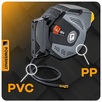 AUTOMATYCZNY ZWIJACZ BĘBEN WĄŻ 14M PNEUMATYCZNY CIŚNIENIOWY 10 BAR UCHWYT PM-ABNW-14M - 12