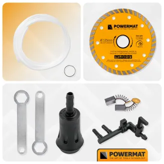 PRZECINARKA TARCZOWA DO PŁYTEK GRESU GLAZURY KAMIENIA NA WODĘ 1400W 125MM PM-PDG-1400T - 18