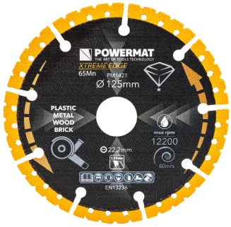TARCZA DIAMENTOWA UNIWERSALNA DO METALU DREWNA CEGIEŁ CERAMIKI PCV 125 MM PM-TDCS-1252T - 3