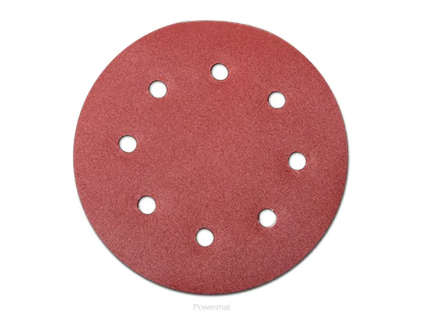 Papier ścierny do szlifierki 190mm rzep  (8 otworów)