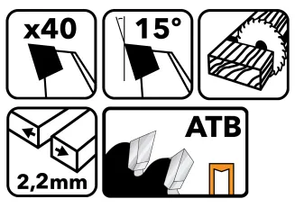 Tarcza widiowa do drewna 160x20 40z TDD-160x20x40Z - 3