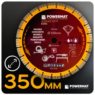 TARCZA DIAMENTOWA 350MM SEGMENT 3MM OTWÓR 25,4MM DO KAMIENIA BETONU GRESU PM-TDCS-3501T - 6