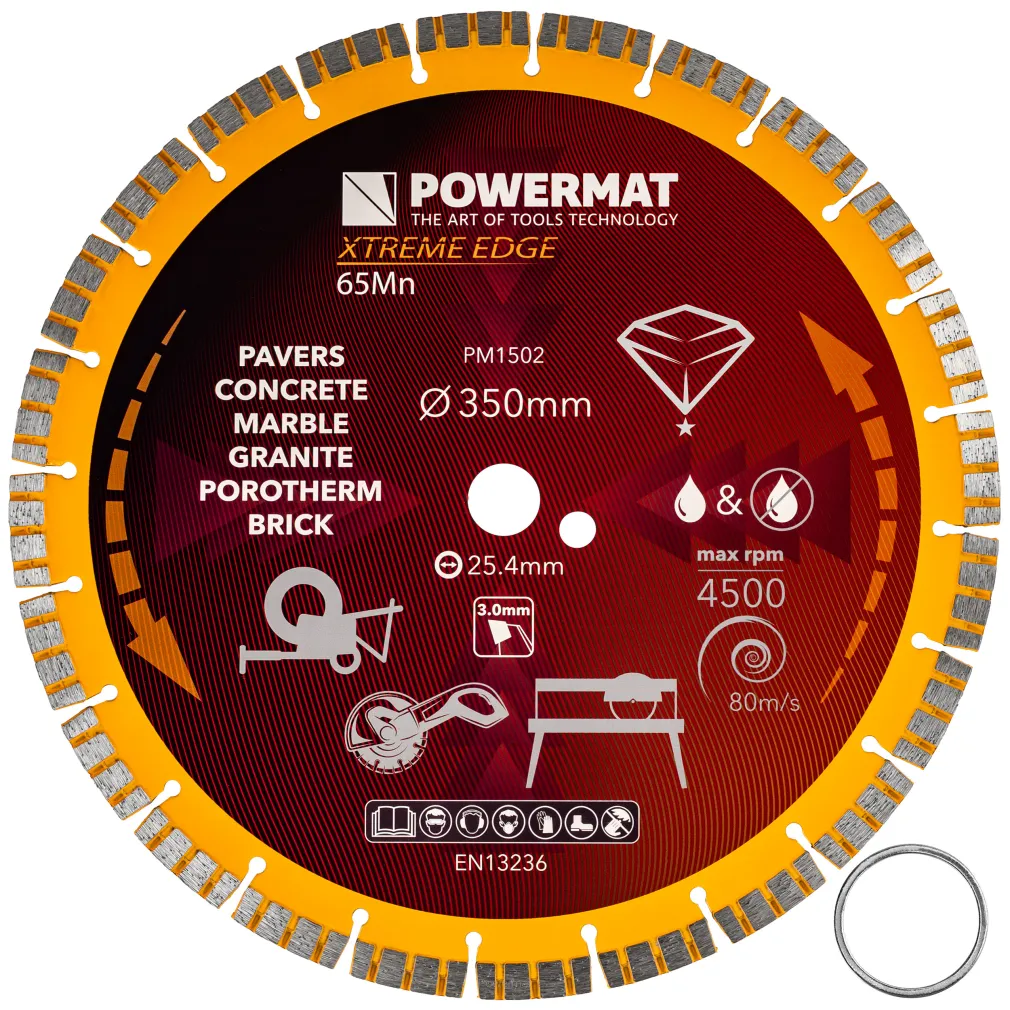 TARCZA DIAMENTOWA 350MM SEGMENT 3MM OTWÓR 25,4MM DO KAMIENIA BETONU GRESU PM-TDCS-3501T