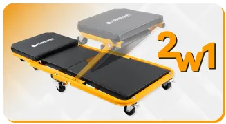 LEŻANKA WARSZTATOWA 2W1 SIEDZISKO SERWISOWE TABORET STOŁEK 150KG 91CM KÓŁKA  PM-LWS-150T - 16