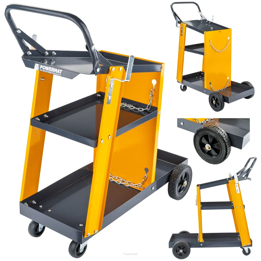 WÓZEK SPAWALNICZY DO SPAWAREK Z PÓŁKĄ NA BUTLE półki MOBILNY PM-WSP-100T2