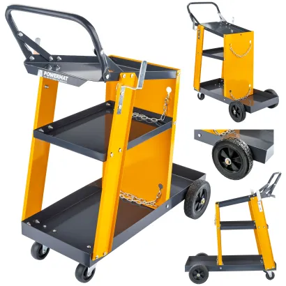 WÓZEK SPAWALNICZY DO SPAWAREK Z PÓŁKĄ NA BUTLE półki MOBILNY PM-WSP-100T2