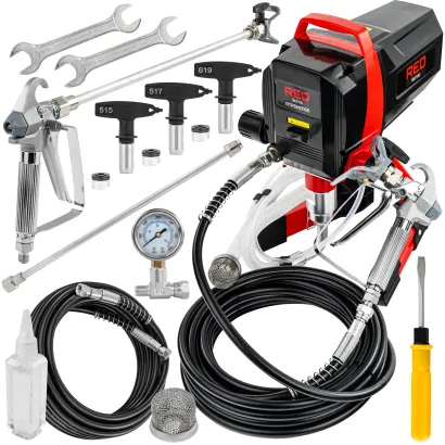 AGREGAT MALARSKI HYDRODYNAMICZNY 1200W DO MALOWANIA 230BAR WĄŻ 10M 3x DYSZA RTPDM0166