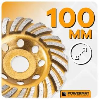 TARCZA GARNKOWA DIAMENTOWA DO SZLIFOWANIA BETONU KAMIENIA SEGMENTOWA 100 MM PM-DTG-1051T - 7