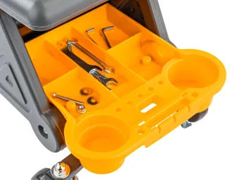 KRZESŁO WARSZTATOWE STOŁEK TABORET NA KÓŁKACH 3 SCHOWKI 200 KG SIEDZISKO PM-SWA-200T - 3