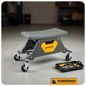 KRZESŁO WARSZTATOWE STOŁEK TABORET NA KÓŁKACH 3 SCHOWKI 200 KG SIEDZISKO PM-SWA-200T - 14